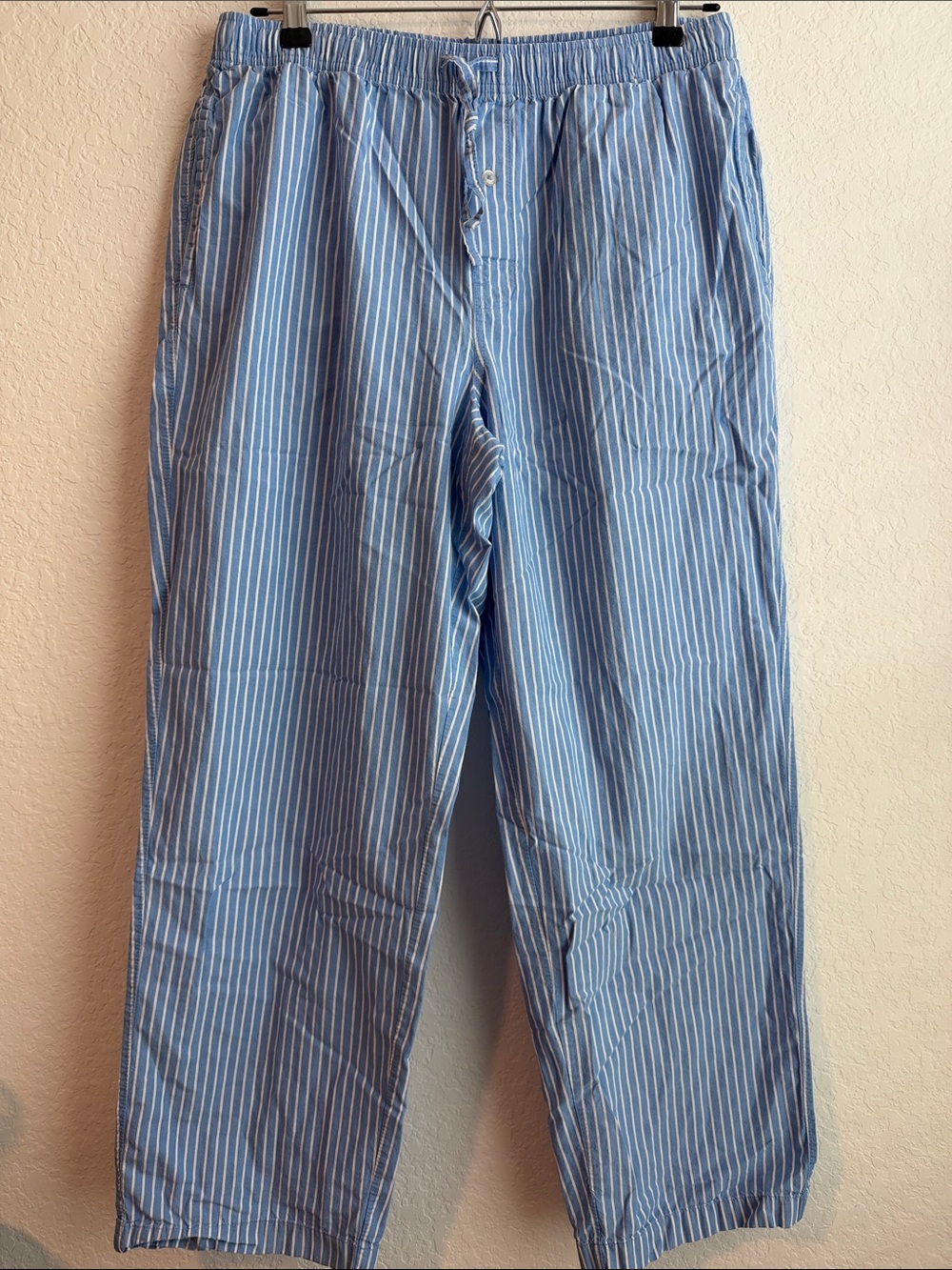 Light Blue & White Striped Men’s Lounge Pants